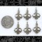 Antiqued Silver Plated Brass Floral Connectors - Set of Six - S-2C05
